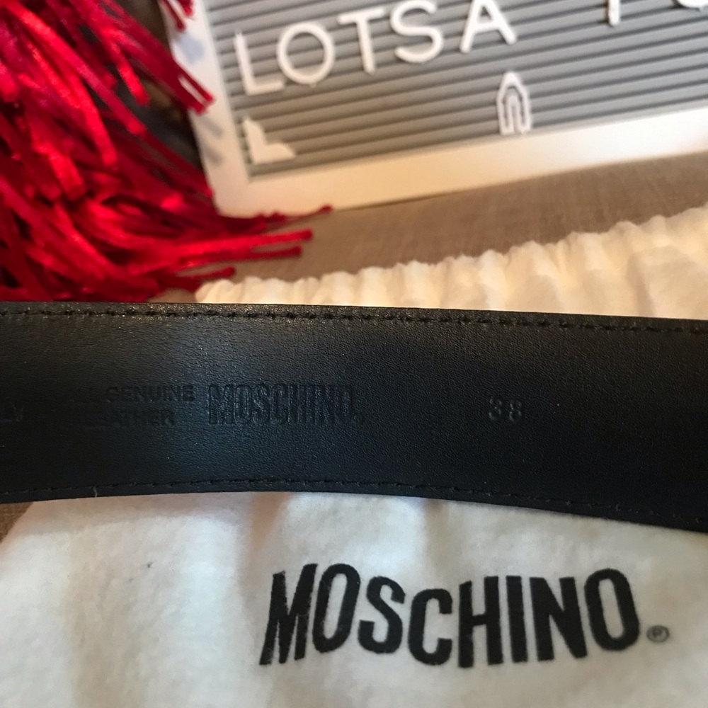 MOSCHINO Logo Leather Belt - Picture 6 of 10